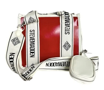 STEVE MADDEN BWEBBER Red Patent Satchel/Crossbody Bag NEW! - Image 1 of 4