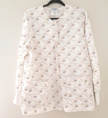 Landau Scrub Top Womens M Long Sleeve Texas Longhorns Pocketed Button Up - Image 1 of 4