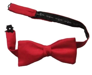 Vintage Bow Tie MENS Retro Dickie Bowtie Adjustable 1990s RED Silk Fred Theak - Picture 1 of 6