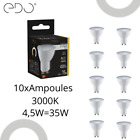 Lot de 10x Ampoules LED FARI 4,5W GU10 3000K EDO SOLUTIONS