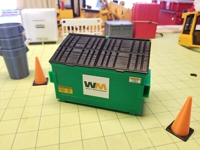 Custom Made Miniature WM 2-yard Dumpster at 1:14 Scale for RC Construction - Image 1 of 3