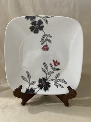 New 7 Corelle Square Plates Mandarin Flower Dinner Plates 10.5” X 10.5”. (A1369) - Image 1 of 3