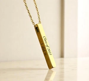 Collar de Graduación Clase de 2025 con Grabado, Barra Vertical 3D Personalizada - Imagen 1 de 12