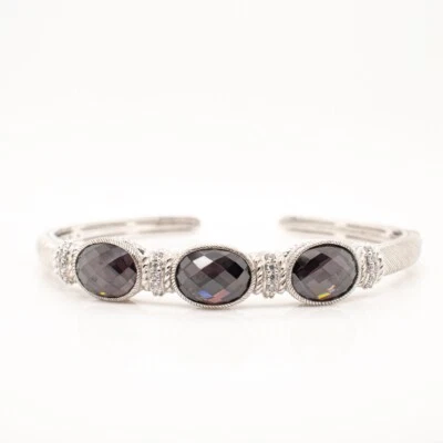 Pulsera Judith Ripka Doblete Plata de Ley y Amatista 3 Piedras. Foto 1 de 4