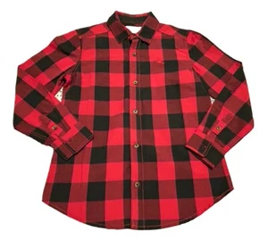 NWT Tommy Bahama Kids Red Black Buffalo Plaid Button Up Shirt Size 7/8 - Picture 1 of 9