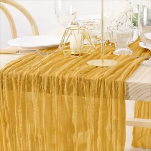 MLMW 6 Pack Gold Yellow Cheesecloth Table Runner Sheer Gauze Cheese Cloth 160 - Picture 1 of 6