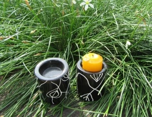 24X Black Hand Draw Flower Candle Holder Home Wedding Decoration - Picture 1 of 4
