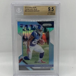 2018 Prizm Rookie /199 Light Blue Prizm Die-Cut Saquon Barkley RC SP BGS 9.5 GEM - Picture 1 of 3