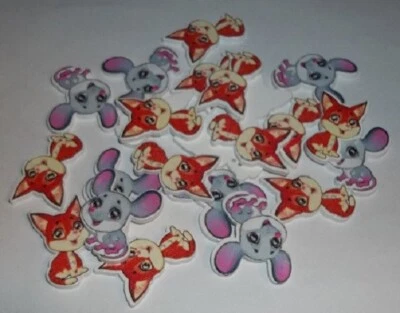 New 23 Wood Cartoon Animals 2 Hole Button Craft  Scrapbooking etc.  New  GA - Image 1 of 2