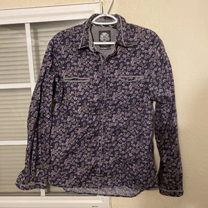 English Laundry Shirt Size L By Christopher Wicks Blue/Purple Floral - Picture 1 of 9