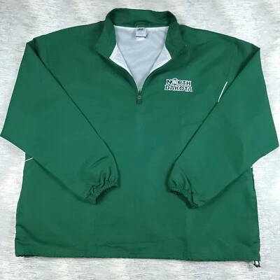 NORTH DAKOTA Russell Dri-Power 1/4 Zip Long Sleeve Windbreaker Green 2XL - Image 1 of 4
