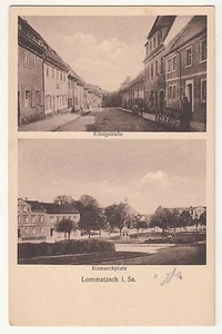 Litho Ak Lommatzsch i. Sa. Königstraße & Bismarckplatz um 1910 / 20 ! (A1289 - Bild 1 von 2