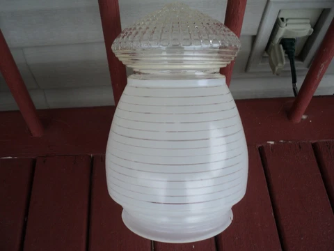 MID CENTURY MODERN Shade Glass Ceiling Light Globe Clear White Kitchen Bath Hall Cover