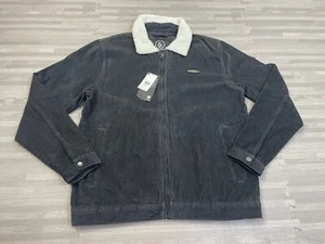 Volcom Halecrest Jacket Corduroy Sherpa Collar Mens S Small Full-Zip Gray $90 - Picture 1 of 8