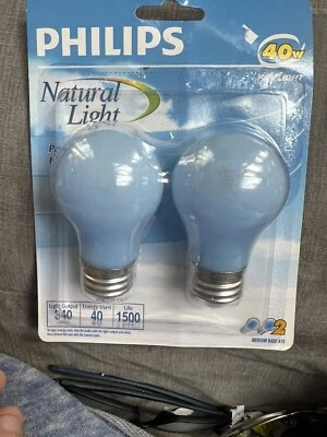PHILIPS A15 MED.BASE NATURAL LIGHT 40W FAN LIGHT PACKAGE OF 2~NEW - Image 1 of 2