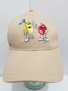 Yellow & Red M&M Licensed Tan Embroidered Baseball Cap Gently Used - Picture 1 of 7