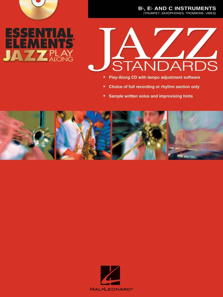 Essential Elements Jazz Play-Along Standards Bb Eb C Sheet Music Book CD Pack - Image 1 of 1