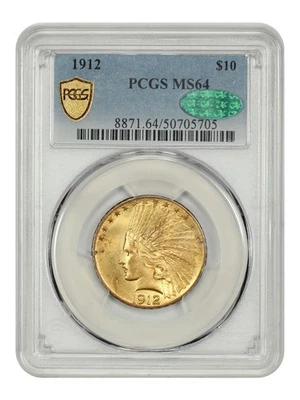 1912 $10 PCGS/CAC MS64 - Indian $10 - Image 1 of 4