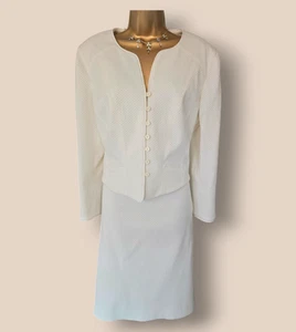 Caroline Charles Vintage White 2 Piece Suit UK 16 US 12 EU 44 - Bild 1 von 12