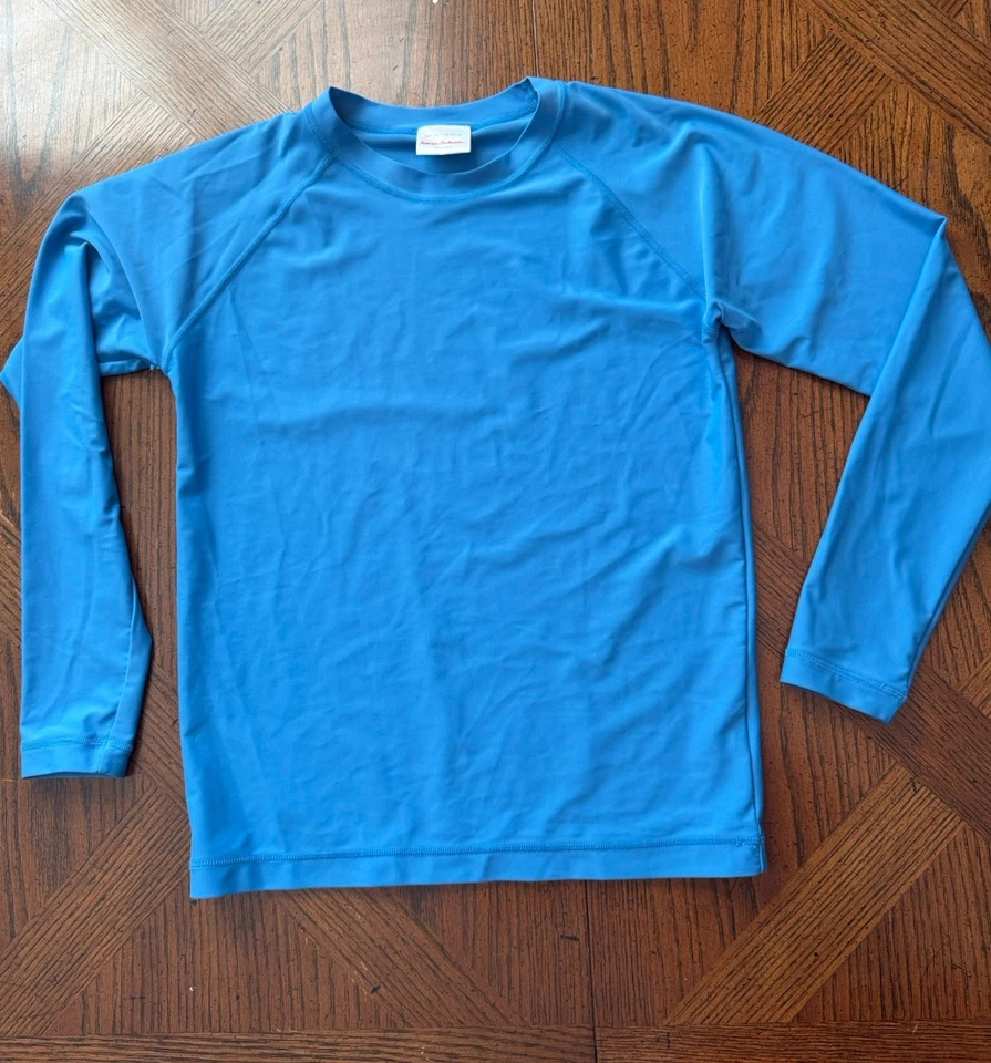 Рубашка унисекс Hannah Andersson с длинным рукавом синяя водяная защита от сыпи размер США 14-16 - Изображение 1 из 4