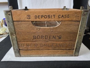 Vtg Borden's Milk Dairy Crate New Orleans 56 - Picture 1 of 9