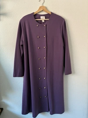 Vintage Brownstone Women New York Purple Size 18W Long Button Jacket Collarless - Image 1 of 4
