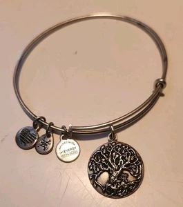 Alex und Ani Silber Lebensbaum Erweiterbar Armreif Stapelarmband  - Bild 1 von 3