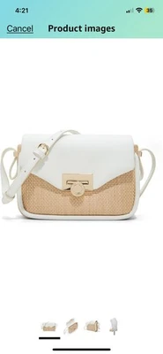 Ted Baker London Sadie Paja Mini Bolso Bandolera Blanco/Cartera Foto 1 de 4