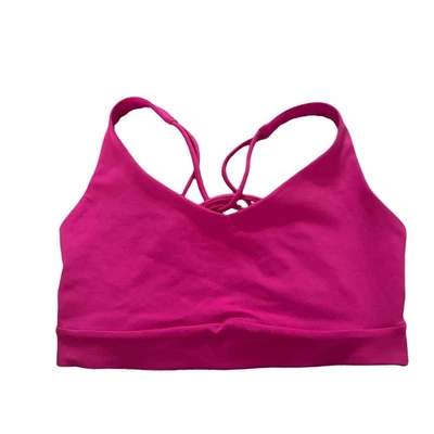 Athleta Bra Medium Solace Sports Pink Strappy Back Athletic Workout Yoga Fuschia - Image 1 of 3