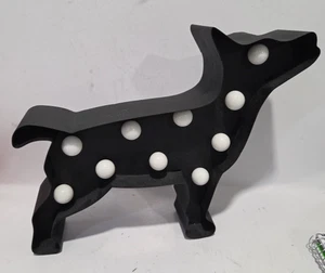 Schwarzes Festzelt 3D Licht Hund Schild 10x8x2 cm, batteriebetrieben funktioniert! - Bild 1 von 8