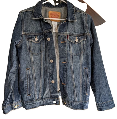 Levi's Trucker Jacket Size M Boys Bristol Blue Botton Front Denim Medium Wash 20 - Image 1 of 4