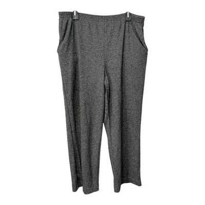 Alfred Dunner Womens Size 16 Gray Textured Pull On Casual Pants 32x26.5 Business - Image 1 of 4