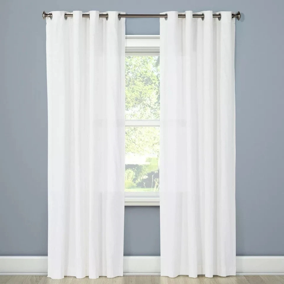 Threshold Light-filtering Curtain Panel White Textured Solid 54in X 84in NWOP