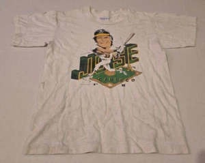 Vintage Oakland Athletics Jose Canseco Salem Baseball TShirt Kids 14-16 - Picture 1 of 9