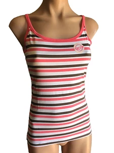 BNWT Girls Sz 8 Pretty Peach & White Stripe Ozemocean Dainty Strap Singlet Top - Picture 1 of 2