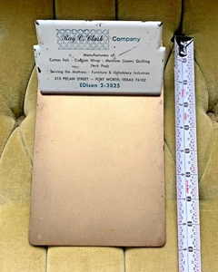 1950s Fort Worth Texas Downtown Business Clipboard Pecan Street 76102 Fabric - Imagen 1 de 7
