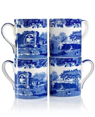 Blue Italian 12 oz. Mugs - Set of 4 in Gift Box (price includes shipping) - Image 1 of 4