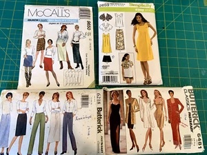4 Mixed Sewing Patterns:Misses Dresses, Skirts Pants, Cut Size 10-12 - Picture 1 of 3