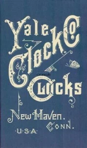 Reimpresión de catálogo Yale Clock Co. of New Haven Connecticut 1880 con historia y patentes - Imagen 1 de 4