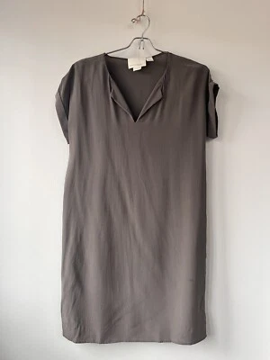 Vestido Vaina Cynthia Rowley 100% Seda Verde Gris Talla 4 Modesto Lagen Look Foto 1 de 4