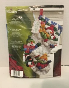 Bucilla Filz Strumpf Applikation Kit 18" lang Schneespaß 86108 Schneemänner Vögel - Bild 1 von 5