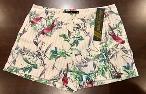 LIKE AN ANGEL FLORAL Cut-off Shorts low rise 95% POLYESTER 5 % SPANDEX LARGE - Picture 1 of 5