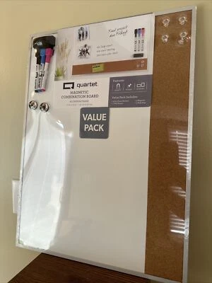 Case Of 6 Quartet Magnetic Combo Board Dry Erase Marker Board & Cork, 17" x 23"