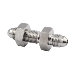 FITOK 316 SS Bulkhead Union 3/8 in Male JIC 37° Flare 5000 psi, SS-BU-AN6 - Picture 1 of 1