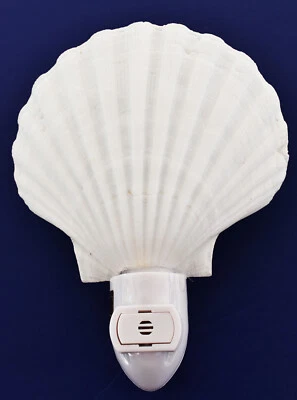 Luz Nocturna Seashell Blanco Vieira Carcasa Decorativa Playa Decoración Sensor Automático Foto 1 de 4