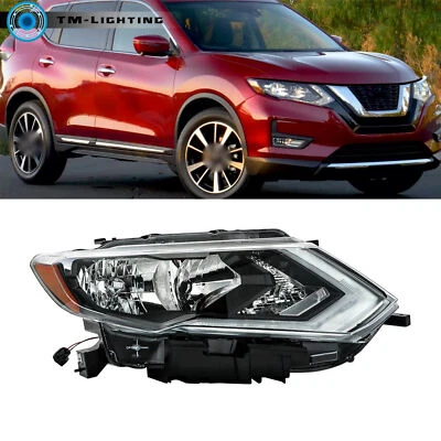 Headlight For Nissan Rogue 2017-2019-2020 Right Side Halogen Headlamp W/ LED DRL - Image 1 of 4