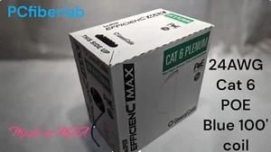 General Cable GenSPEED Efficience MAX 4/22AWG Cat 6 Plenum PoE Blue Coil 100ft - Picture 1 of 2