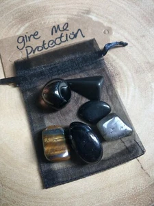 protection crystal healing Stone kit black tourmaline, tigers eye apache tear - Picture 1 of 3