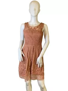 Anthropologie Damen Yoana Baraschi in der Abenddämmerung Spitzenkleid Rouge Größe 6 - Bild 1 von 5