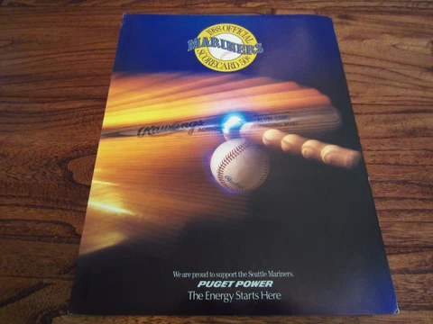 1988 Seattle Mariners Official Game Scorecard vs Royals NEW (Davis Bat Cover) Cover